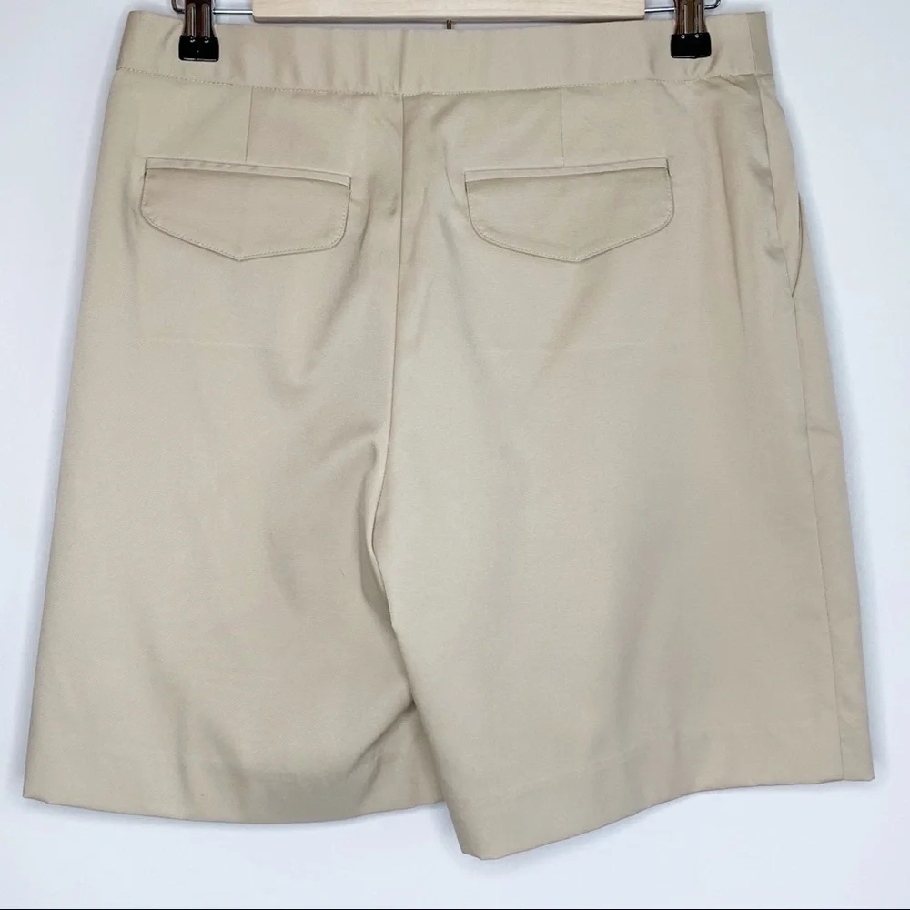 Talbots Women’s Beige Chino Bermuda Shorts Size 8P High Rise Flat Front Stretch - Picture 3 of 11